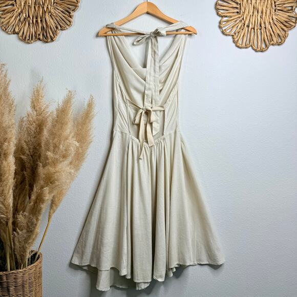 Free People Jayna midi dress halter Free-est Linen blend open back XS - Picture 7 of 11